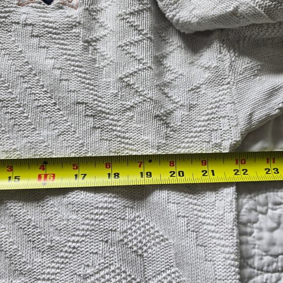 Vintage Nutmeg Universal Studio Men's V-neck Sweater SZ-M Textured Cotton Preppy - Picture 7 of 8